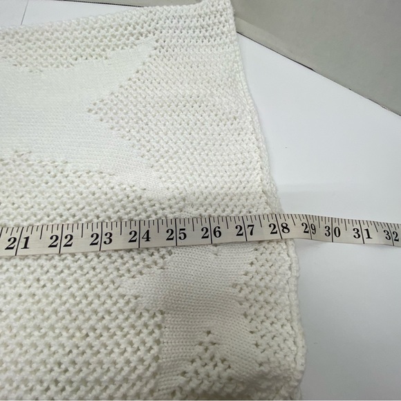 Cotton Country White Size SP Open Knit Sweater Cover Up Star Knitted Pattern Top - Picture 9 of 11